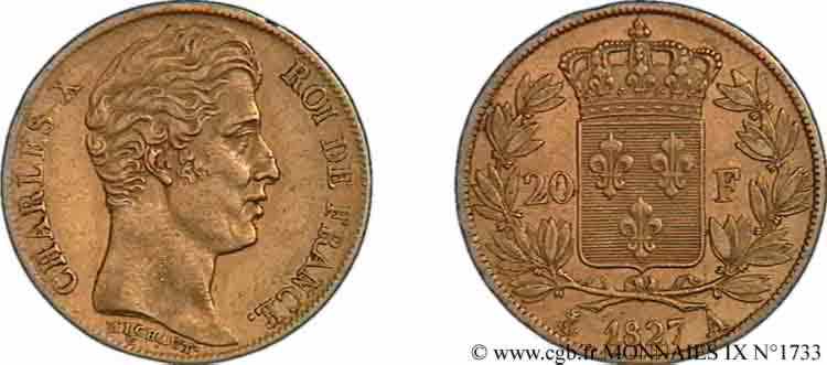 20 francs Charles X 1827 Paris F.520/6 SPL 