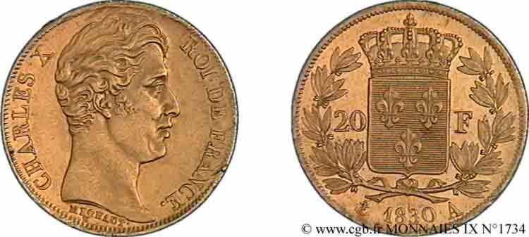 20 francs Charles X 1830 Paris F.520/12 fST 