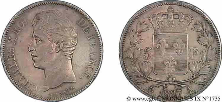 5 francs Charles X, 2e type 1827 Paris F.311/1 BB 