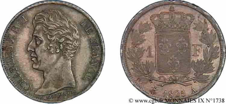 1 franc Charles X 1825 Paris F.207/1 AU 