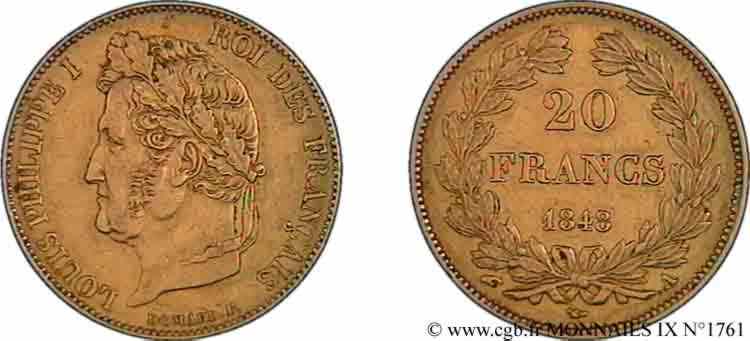 20 francs Louis-Philippe, Domard 1848 Paris F.527/38 SPL 