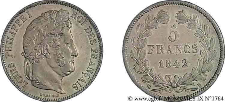 5 francs IIe type Domard 1842 Rouen F.324/96 VZ 