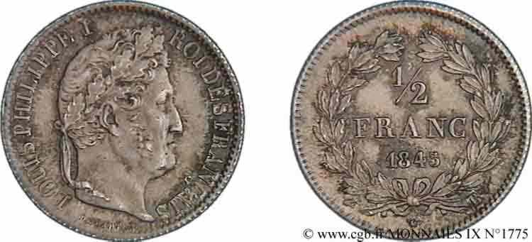 1/2 franc Louis-Philippe 1845 Rouen F.182/109 SPL 