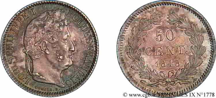 50 centimes Louis-Philippe 1848 Paris F.183/16 SC 