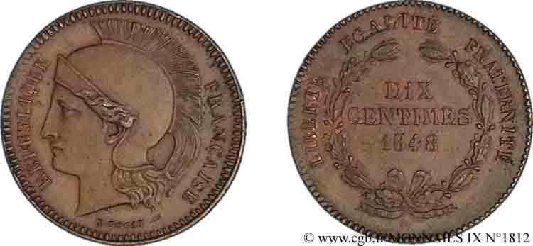 Concours de 10 centimes, essai de Rogat 1848 Paris F.3153 / EBC 