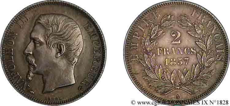 2 francs Napoléon III tête nue 1857 Paris F.262/9 SC 