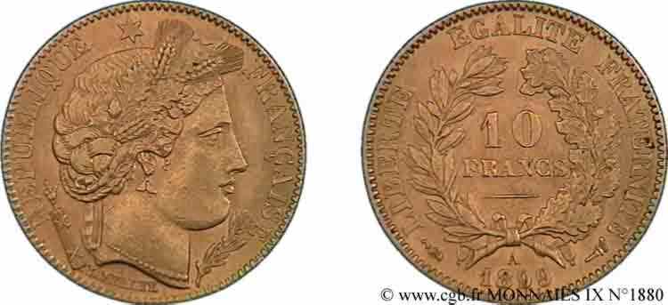 10 francs Cérès Troisième république 1899 Paris F.508/5 SUP 