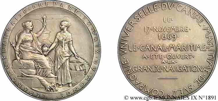 SECONDO IMPERO FRANCESE Médaille AR 42, Compagnie Universelle du Canal maritime de Suez AU