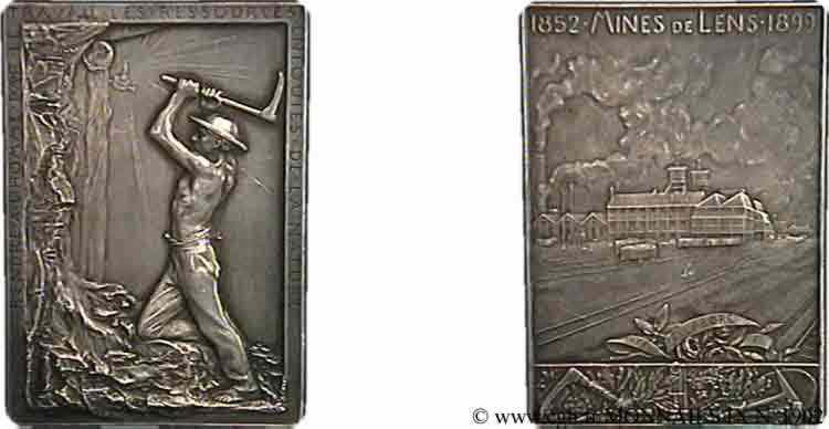 TROISIÈME RÉPUBLIQUE Médaille plaquette AR 68 x 48, mines de Lens SPL