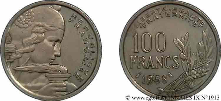 100 francs Cochet 1958 Paris F.450/13 SPL 