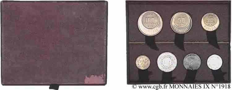 UNION FRANCESE - QUARTA REPUBBLICA Lot de 7 essais pour le Maroc et la Tunisie 1950-1951 Monnaie de Paris MS 