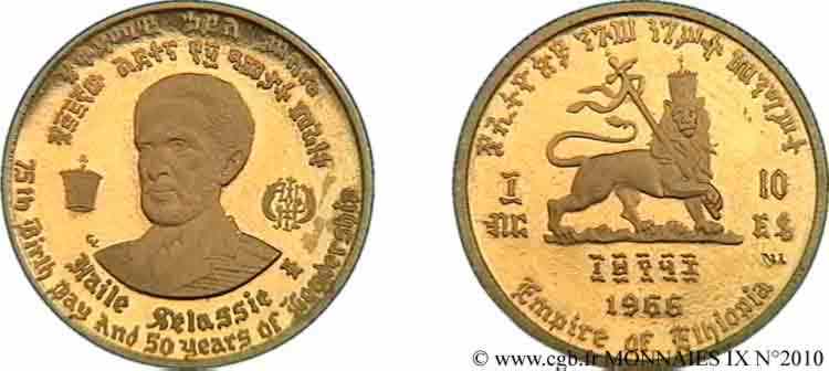 ÉTHIOPIE - HAILÉ SÉLASSIÉ 10 Dollars 1966  MS 