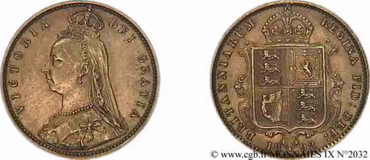 GRAN BRETAGNA - VICTORIA Demi-souverain (Half sovereign),  Jubilee head  1892 Londres BB 