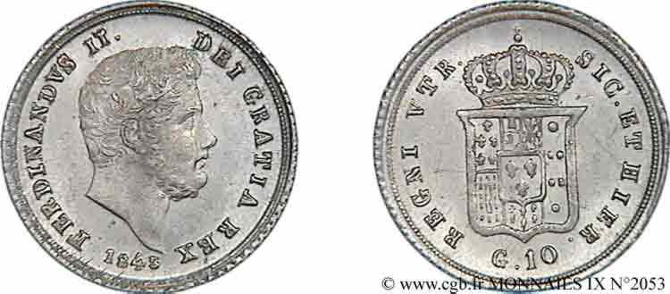 ITALIEN - KÖNIGREICH BEIDER SIZILIEN - FERDINAND II. Carlino 1845 Naples VZ 