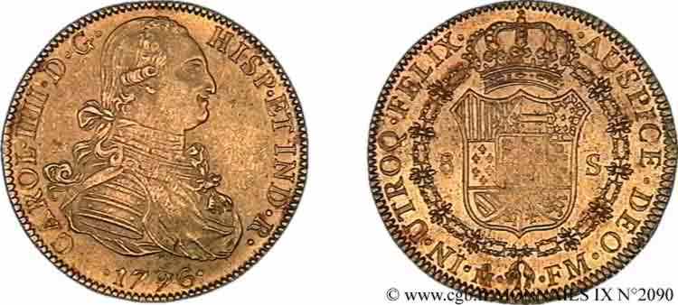 MEXIQUE - CHARLES IV 8 escudos or 1796 Mexico, M° EBC 