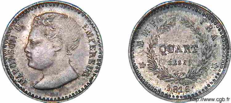 Essai de Quart de franc Napoléon II 1816  F./ fST 