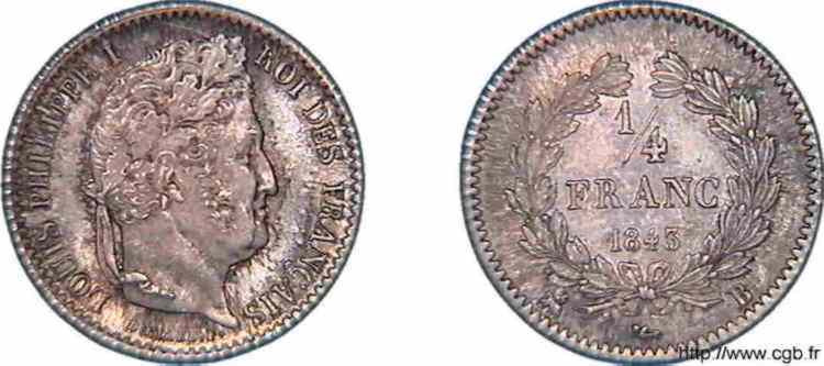 1/4 franc Louis-Philippe 1843 Rouen F.166/94 ST 