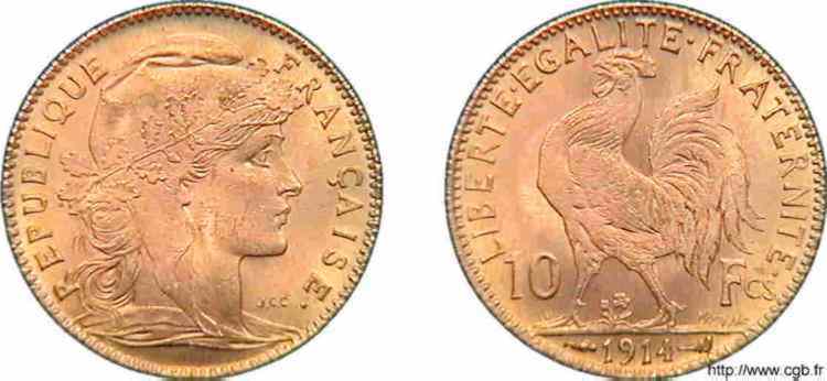 10 francs Coq 1914 Paris F.509/14 MS 