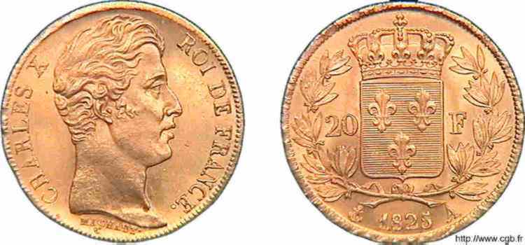 20 francs Charles X 1825 Paris F.520/1 fST 