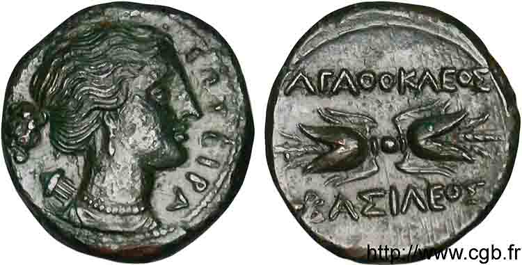 SICILIA - SIRACUSA Hémilitron ou bronze au foudre Æ 22 AU
