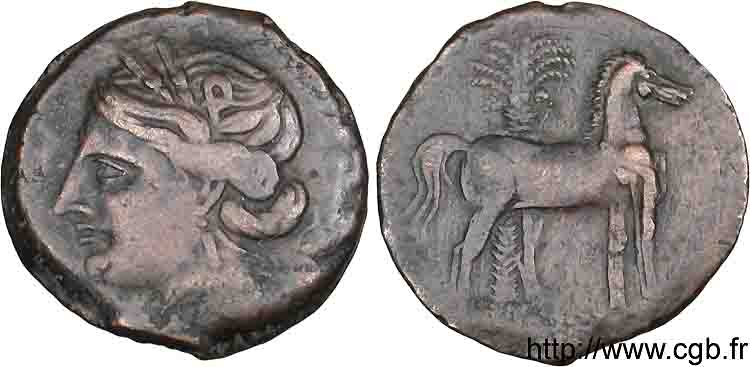 ZEUGITANIA - CARTAGE Triple shekel de bronze BB