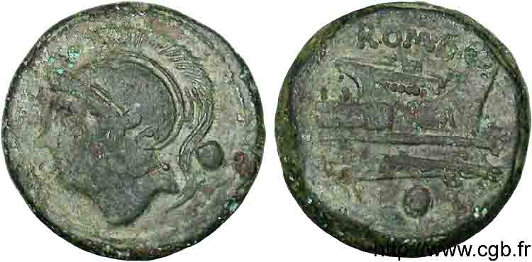 ROMAN REPUBLIC - ANONYMOUS Uncia ou once frappée, bronze Æ 25 XF