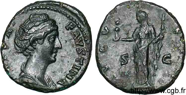 FAUSTINA MAGGIORE Moyen bronze, dupondius ou as, (MB, Æ 26) XF
