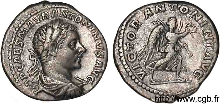 ELAGABALUS Denier AU/XF