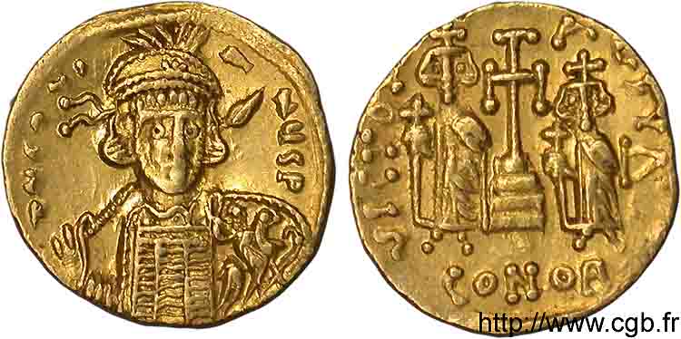 CONSTANTINUS IV, HERACLIUS und TIBERIUS Solidus fVZ