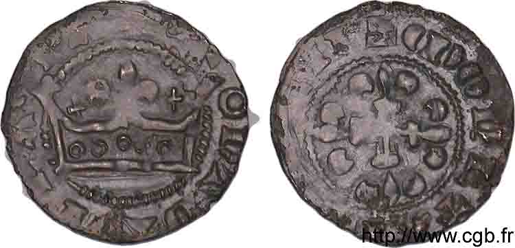 NORMANDY - COUNTY OF ÉVREUX - CHARLES THE BAD Double (faux d’époque) XF
