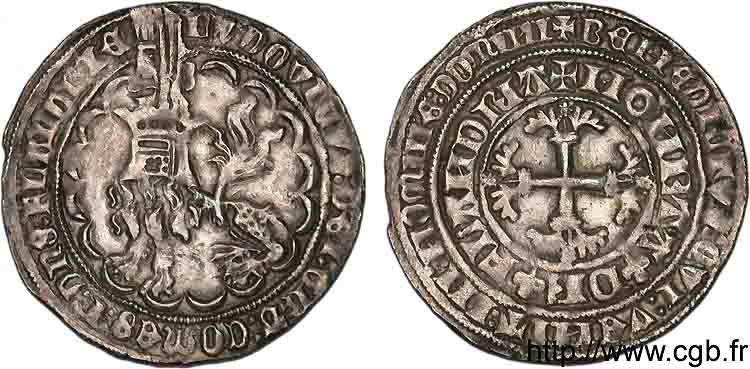 FLANDERS - COUNTY OF FLANDERS - LOUIS OF MALE Double gros ou Botdraeger c. 1366-1384 Gand ou Malines AU