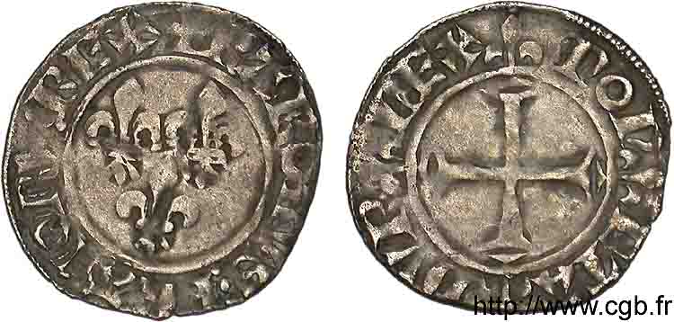 CHARLES VI  THE MAD  OR  THE WELL-BELOVED  Double tournois n.d. Paris SS