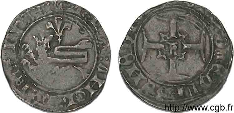 HENRY V OF LANCASTER Double tournois ou niquet dit  Léopard  30/11/1421 Saint-Lô BB