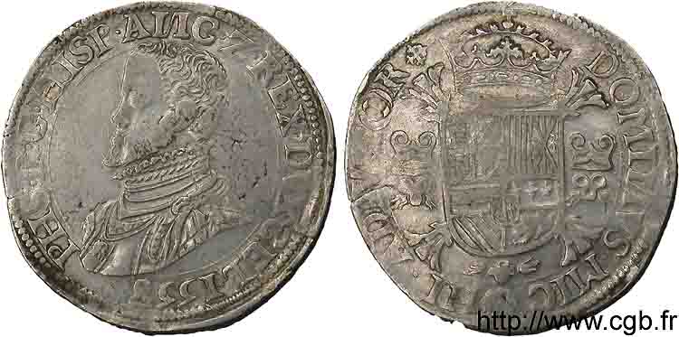 PAYS-BAS ESPAGNOLS - DUCHÉ DE GUELDRE - PHILIPPE II Écu philippe ou daldre philippus 1558 Nimègue fVZ/SS
