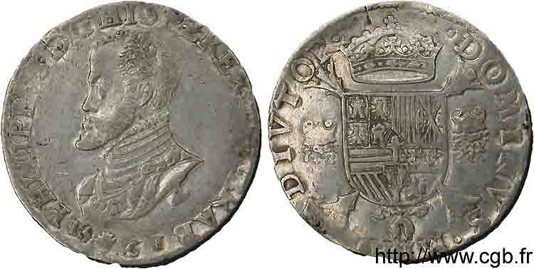 PAYS-BAS ESPAGNOLS - DUCHÉ DE BRABANT - PHILIPPE II D ESPAGNE Écu philippe ou daldre philippus 1561 Anvers TTB