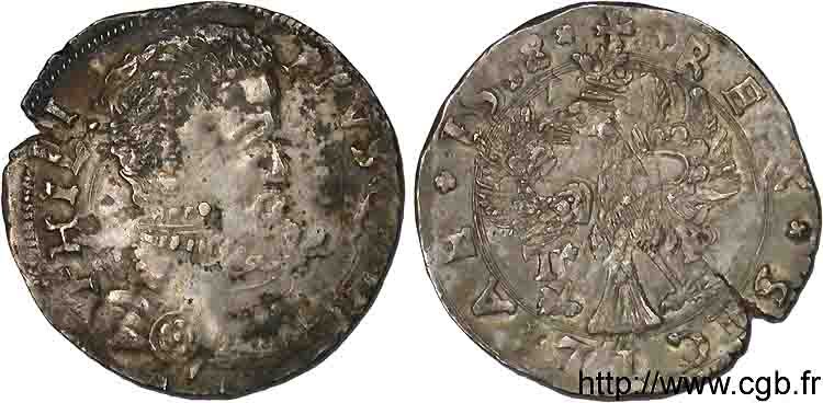 SICILE - ROYAUME DE SICILE - PHILIPPE II D ESPAGNE Quatre tari 1558 Messine XF