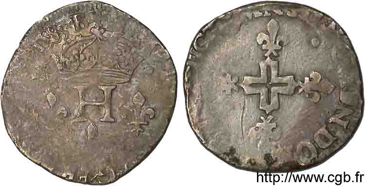 HENRY III Double sol parisis, 2e type 1583 Montpellier VF