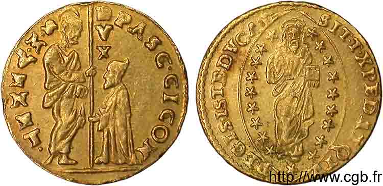ITALY - VENICE - PASQUALE CICOGNA (88th doge) Zecchino (sequin) n.d. Venise XF
