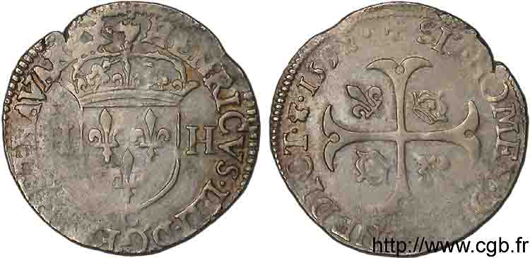 HENRY IV Douzain aux deux H, 2e type 1592 Saint-Lô XF