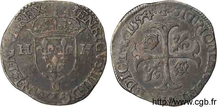 HENRY IV Douzain aux deux H, 2e type 1594 Saint-Lô fSS