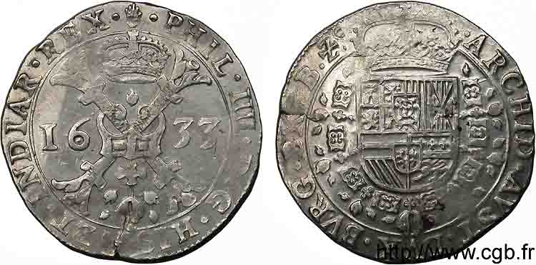 SPANISH NETHERLANDS - DUCHY OF BRABANT - PHILIP IV Patagon 1633 Anvers AU