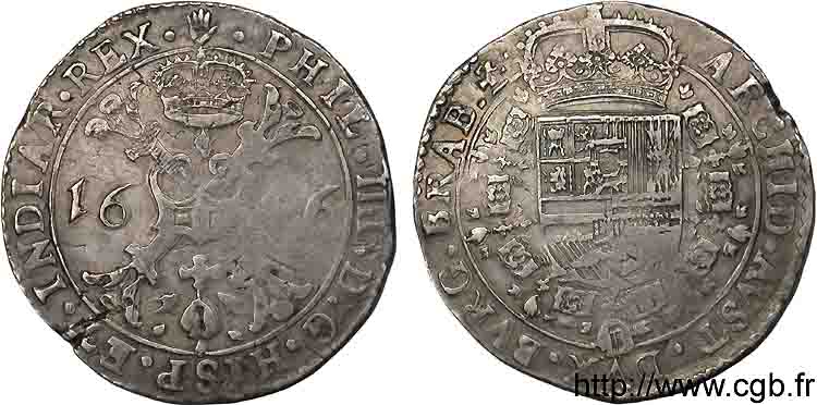 SPANISH NETHERLANDS - DUCHY OF BRABANT - PHILIP IV Patagon 1646 Anvers XF