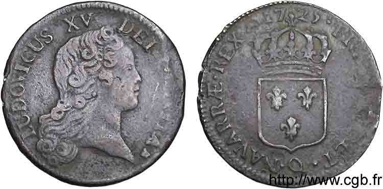 LOUIS XV DIT LE BIEN AIMÉ Sol au buste enfantin 1725 Perpignan TB+