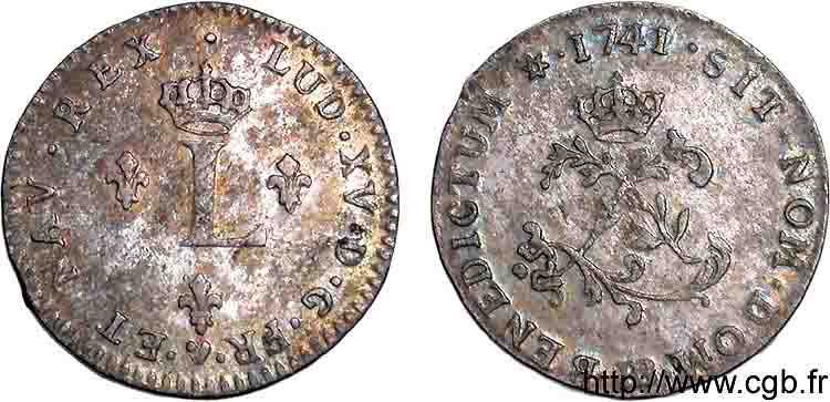 LOUIS XV DIT LE BIEN AIMÉ Double sol de billon 1741 Strasbourg SUP