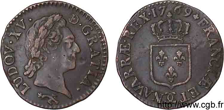 LOUIS XV DIT LE BIEN AIMÉ Demi-sol dit  à la vieille tête  1769 Besançon TTB