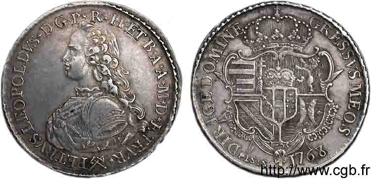 ITALY - GRAND DUCHY OF TUSCANY - PETER-LEOPOLD I OF LORRAINE Thaler, françois ou francesco 1768 Florence AU