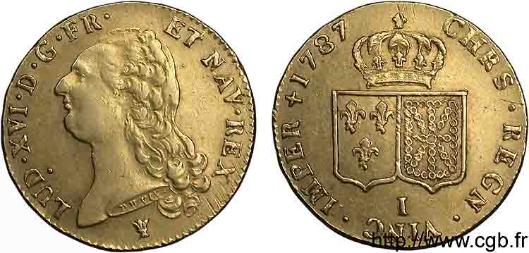LOUIS XVI Double louis d’or aux écus accolés 1787 Limoges TTB