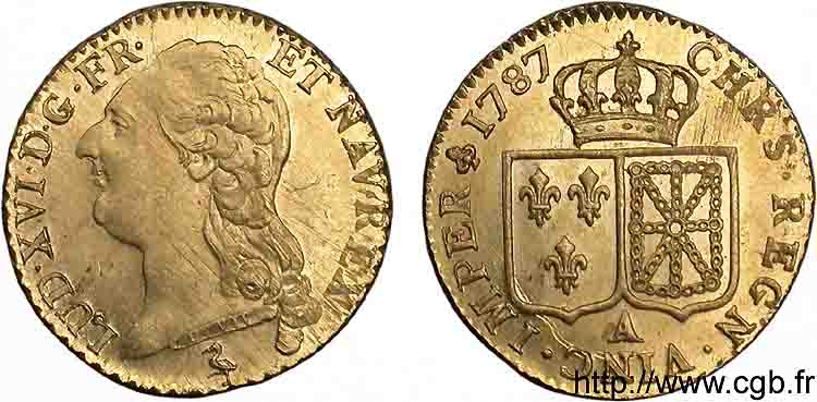 LOUIS XVI Louis d or aux écus accolés 1787 Paris fST