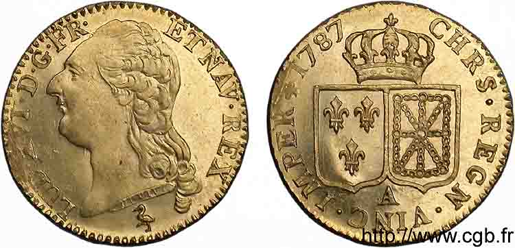 LOUIS XVI Louis d or aux écus accolés 1787 Paris SPL