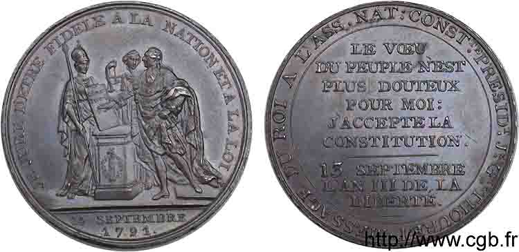 REVOLUTION COINAGE Monnaie de confiance, Monneron du Serment du roi 1791 Paris MS